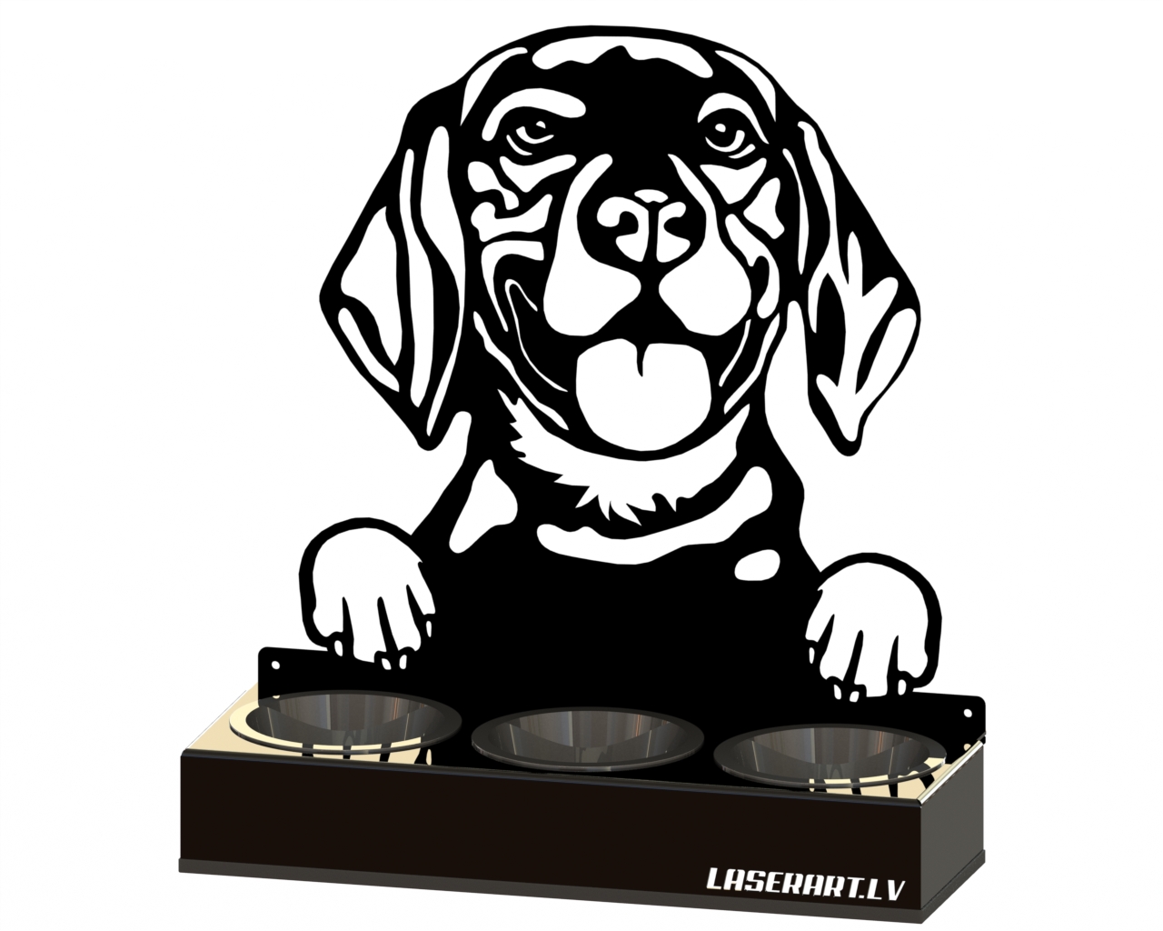 Кормушка для собак с 3 мисками, Бигль собака