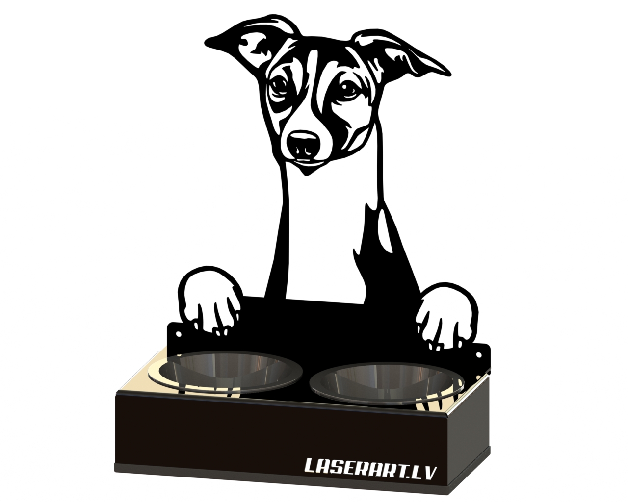 2-Bowl Dog Feeder, Italian Greyhounds Dog breed, Raised Feeding Station