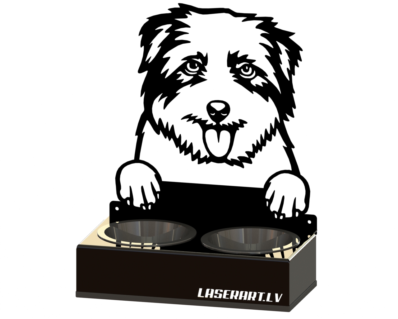 2-Bowl Dog Feeder, Norfolk Terriers Dog breed, Raised Feeding Station
