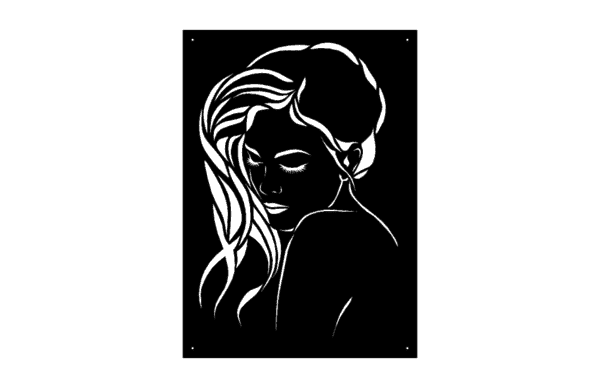 Metal Wall Art Panel / Decor - Woman Beauty