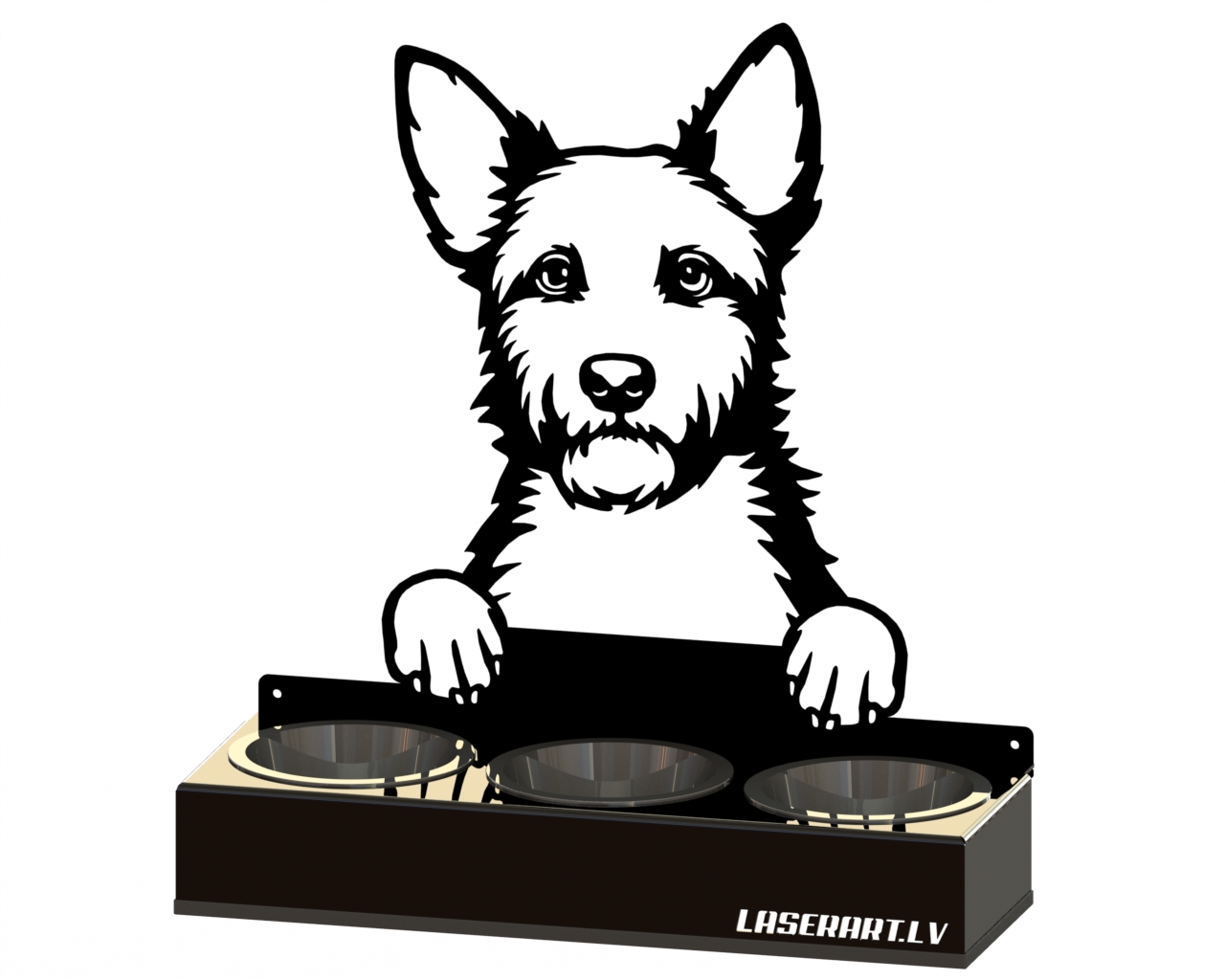 Кормушка для собак с 3 мисками, Aвстралий терьер