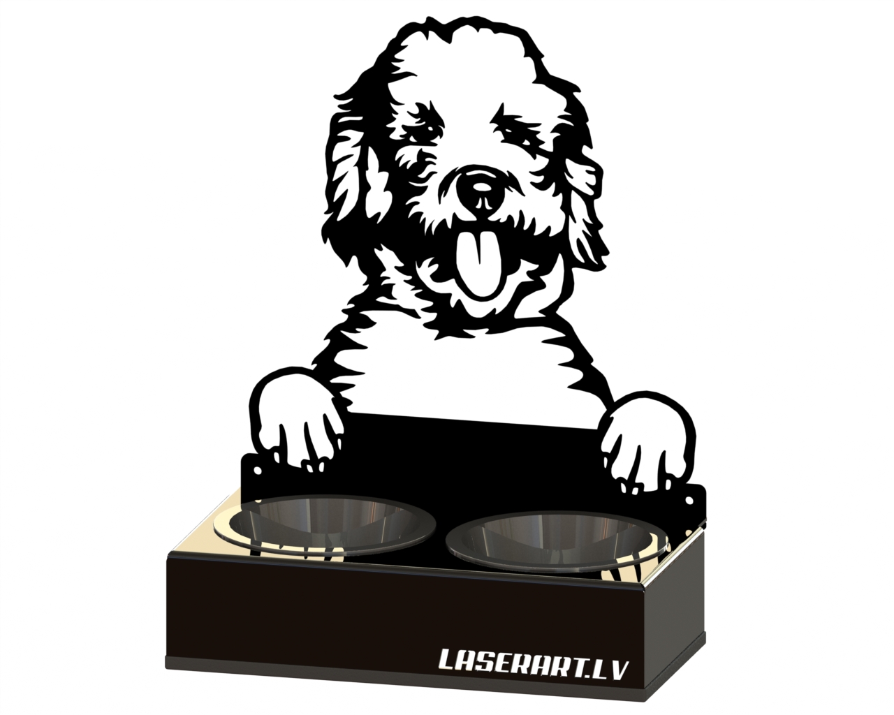 Кормушка для собак с 2 мисками, Лабрадудель