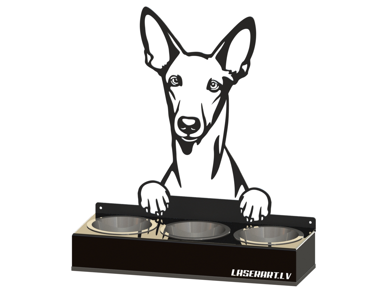 3-Bowl Dog Feeder, Pharaoh Hounds Dog breed, Raised Feeding Station