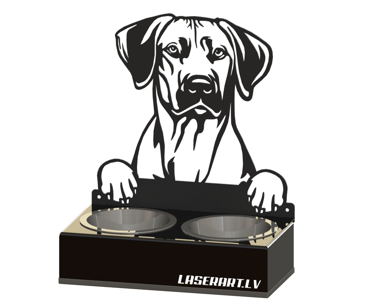 Кормушка для собак с 2 мисками, Родезийский риджбек